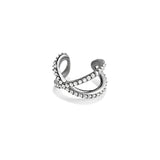 Cross Ear Cuff, Black with White Stones
