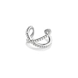 Cross Ear Cuff, Silver with White Stones