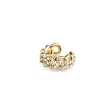 Curb Ear Cuff, Gold with White Stones
