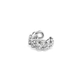 Curb Ear Cuff, Silver with White Stones