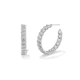 Curb Hoops with Stones 30 mm, Silver