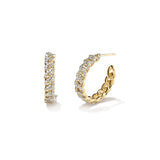 Curb Hoops with Stones 25 mm, Gold