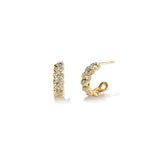 Curb Hoops with Stones 16 mm, Gold