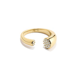 Horn Ring, Gold with White Stones