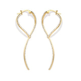 Loop Earrings, Gold with White Stones
