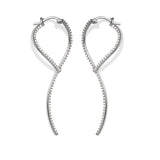 Loop Earrings, Black with White Stones