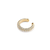 Multi Stones Ear Cuff, Gold with White Stones