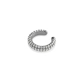 Multi Stones Ear Cuff, Black with White Stones