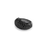Pebble Ring, Black with Black Stones