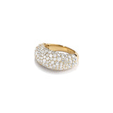 Pebble Ring, Gold with White Stones