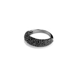 Mini Pebble Ring, Black with Black Stones