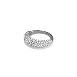 Mini Pebble Ring, Black with White Stones
