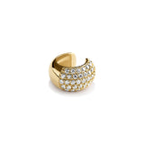 Wide Ear Cuff, Gold with White Stones