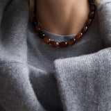 Redbrown Stone Necklace