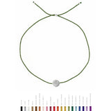 Tiny Bracelet with Silver Diamond Disc
