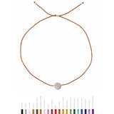 Tiny Bracelet with Silver Diamond Disc