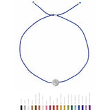 Tiny Bracelet with Silver Diamond Disc