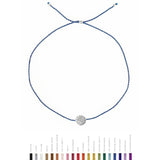 Tiny Bracelet with Silver Diamond Disc