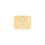 Five Stones Ring, Gold with White Stones