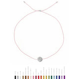 Tiny Bracelet with Silver Diamond Disc