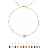 Tiny Bracelet with Silver Diamond Disc
