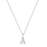 Petite Letter Necklace - Sterling SIlver & White Rhodium on Sterling Silver