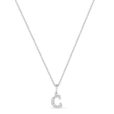 Petite Letter Necklace - Sterling SIlver & White Rhodium on Sterling Silver