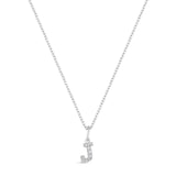Petite Letter Necklace - Sterling SIlver & White Rhodium on Sterling Silver