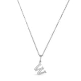 Petite Letter Necklace - Sterling SIlver & White Rhodium on Sterling Silver