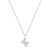 Petite Letter Necklace - Sterling SIlver & White Rhodium on Sterling Silver