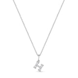 Petite Letter Necklace - Sterling SIlver & White Rhodium on Sterling Silver
