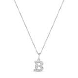 Petite Letter Necklace - Sterling SIlver & White Rhodium on Sterling Silver