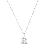 Petite Letter Necklace - Sterling SIlver & White Rhodium on Sterling Silver