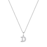 Petite Letter Necklace - Sterling SIlver & White Rhodium on Sterling Silver