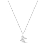 Petite Letter Necklace - Sterling SIlver & White Rhodium on Sterling Silver
