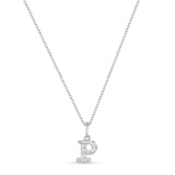 Petite Letter Necklace - Sterling SIlver & White Rhodium on Sterling Silver