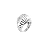 Ribbed VOID Ring, Silver