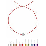 Tiny Bracelet with Silver Diamond Disc