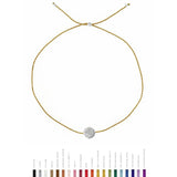 Tiny Bracelet with Silver Diamond Disc