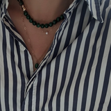 Malachite Gold Bead Necklace