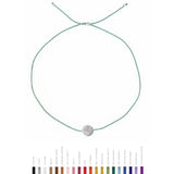 Tiny Bracelet with Silver Diamond Disc