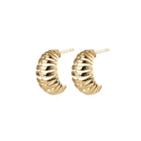 Ribbed Earrings Medium, Gold