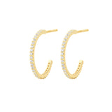 Mini Hoops with Stones, Gold - 14 mm