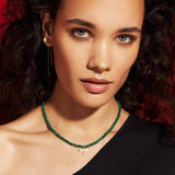 Malachite Diamond Dragonfly Necklace, Gold