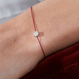 Tiny Bracelet with Silver Diamond Disc