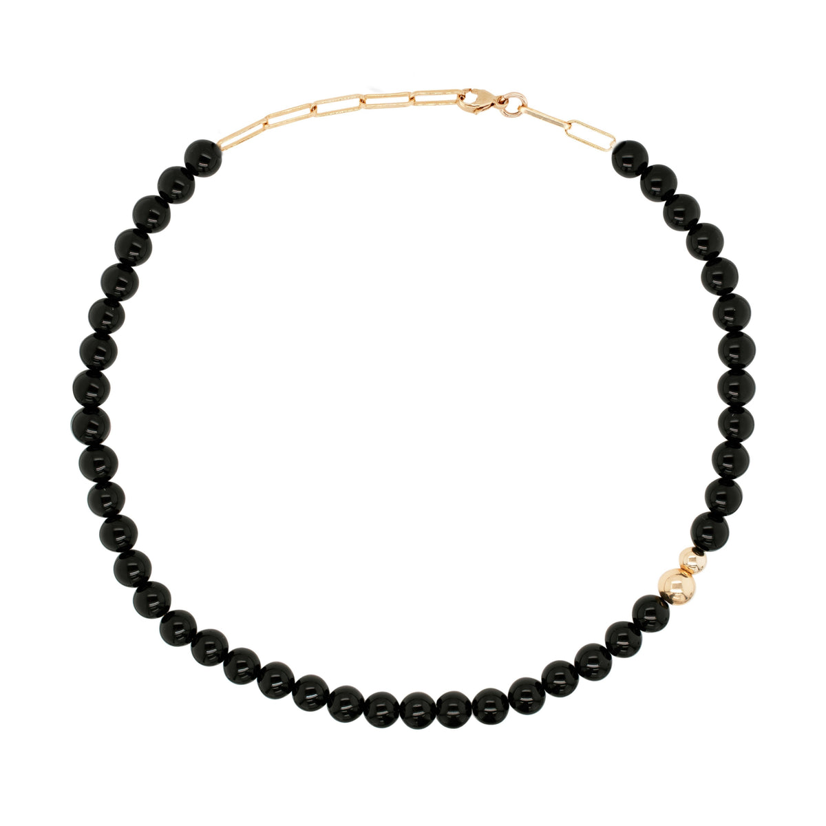 Black Onyx Gold Bead Necklace – CbyC Jewelry