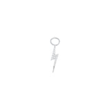 Bolt Earring Pendant, Silver with White Stones