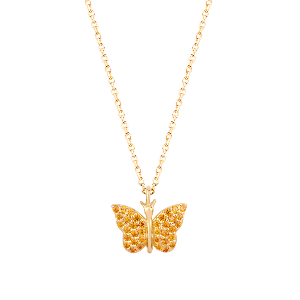 Orange Butterfly Necklace