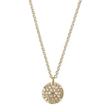 Large Diamond Disc Necklace, Gold