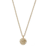 Small Diamond Disc Necklace, Gold